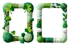 St. Patrick's Day Yarn Frames - Knitted And Crocheted - PNG Product Image 2