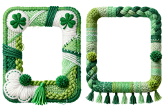 St. Patrick's Day Yarn Frames - Knitted And Crocheted - PNG Product Image 3