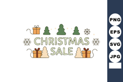 Christmas sale promotional vector with festive gift boxes gr Product Image 1