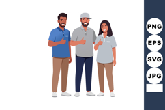 Group of diverse young adults showing thumbs up gesture in c Product Image 1