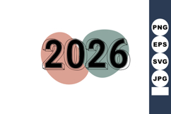 2026 New Year Modern Stylish Vector Design with Overlapping Product Image 1