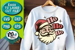 Ho Ho Ho Santa - A Retro Christmas Cricut Cut File Product Image 3