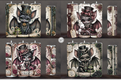 4 Cute Gothic Bat Tumbler Wrap Sublimations, 20 oz Product Image 2