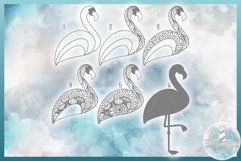 3D SVG Mandala | 3D Layered SVG | 3D Flamingo Layered SVG Product Image 3