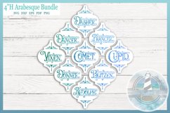 Reindeer Names 3&quot; &amp; 4&quot; Arabesque Tile Ornament Svg Bundle Product Image 3