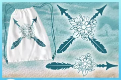 Tribal Arrow Floral Mandala SVG | Tribal Arrow SVG Product Image 1