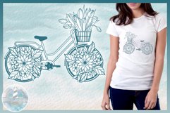 Vintage Bicycle with Tulips Foral Mandala SVG Product Image 3