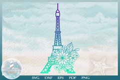 Paris Eiffel Tower Foral Mandala SVG Product Image 3