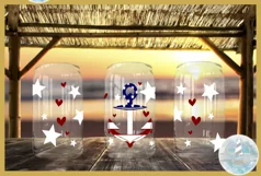 4th of July Anchor LIBBEY GLASS SVG, Can Glass Wrap Product Image 4