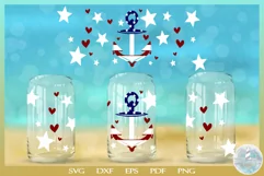 4th of July Anchor LIBBEY GLASS SVG, Can Glass Wrap Product Image 2