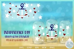 4th of July Anchor LIBBEY GLASS SVG, Can Glass Wrap Product Image 1