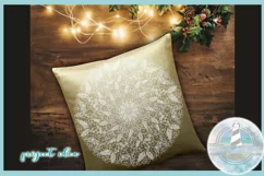 Holly and Swirls Christmas Holiday Mandala Zentangle SVG Product Image 2