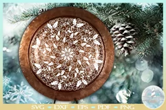 Holly and Swirls Christmas Holiday Mandala Zentangle SVG Product Image 1