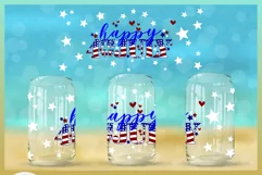 HGD - Indeendence Day 4th of July Libbey Glass Can Wrap - svg dxf eps pdf png file for cricut silhouette machines - sublimation waterslide