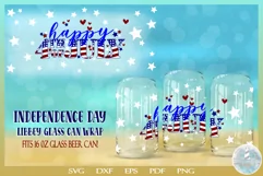 HGD - Indeendence Day 4th of July Libbey Glass Can Wrap - svg dxf eps pdf png file for cricut silhouette machines - sublimation waterslide htv signs t-shirts and other crafts
