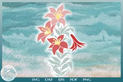 HGD - Lillies Lily Flower SVG - svg dxf eps pdf png file for cricut silhouette machines - sublimation waterslide htv signs t-shirts and other crafts
