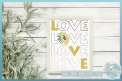 LOVE with Sunflower SVG | Sunflower SVG | Love Quote SVG Product Image 1