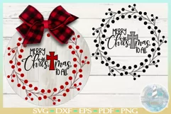 Merry Christmas To All Round Sign | Christmas Porch Sign SVG Product Image 2