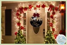 Merry Christmas To All Round Sign | Christmas Porch Sign SVG Product Image 3