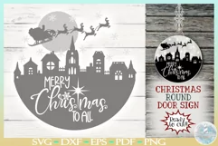 Merry Christmas To All Round Sign | Christmas Porch Sign SVG Product Image 1