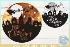 Merry Christmas To All Round Sign | Christmas Porch Sign SVG Product Image 2