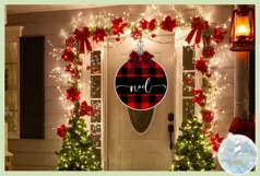 Noel Round Sign Design | Christmas Porch Sign SVG Product Image 2