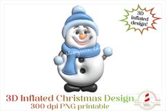 3D Inflated Design, Snowman PNG, 300 dpi Product Image 1