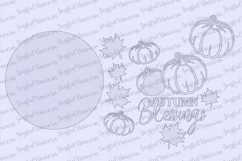 Autumn Blessings Door Hanger SVG | Autumn Pumpkins Sign SVG Product Image 2