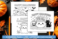 Cute happy halloween coloring page Product Image 2