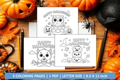 Cute happy halloween coloring page Product Image 1