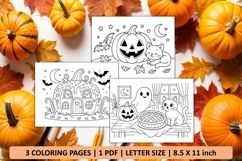 Cute happy halloween coloring page Product Image 1