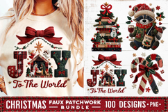 Christmas Patchwork Bundle 100 Designs PNGs Sublimation Product Image 19