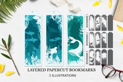 Sea Bookmark Papercut Design|Sea paper cut bookmark Product Image 1