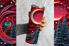 Christmas Tree Tumbler Wrap | Quilling Christmas Tumbler Png Product Image 2