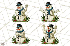 Merry Moods Snowman Christmas Clipart | Funny Holiday Png Product Image 1