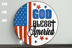 God Bless America SVG Sign | Patriotic Door Sign SVG Product Image 1
