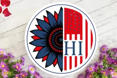 Hi SVG, 4th Of July Round Sign SVG Design Product Image 3