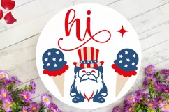 Hi SVG, 4th Of July Round Sign SVG Design Product Image 3