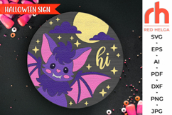 cute bat svg, bat silhouette, layered door sign, halloween door sign svg, fall hanging sign, laser cut file, spooky season svg, welcome hanger svg, little bat svg, glowforge cut file, cricut cut file, halloween decor, halloween design, kids halloween