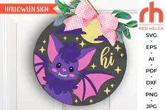 cute bat svg, bat silhouette, layered door sign, halloween door sign svg, fall hanging sign, laser cut file, spooky season svg, welcome hanger svg, little bat svg, glowforge cut file, cricut cut file, halloween decor, halloween design, kids halloween