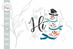 Hi SVG Snowmen SVG Snowman Door Hanger SVG Snowmen sign svg Product Image 2