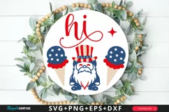 Hi SVG, 4th Of July Round Sign SVG Design Product Image 1