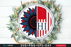 Hi SVG, 4th Of July Round Sign SVG Design Product Image 1