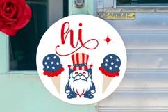 Hi SVG, 4th Of July Round Sign SVG Design Product Image 2