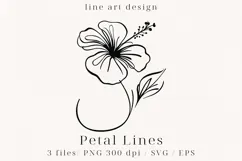 Minimalist Floral Line Art Clipart SVG | PNG | EPS Product Image 1