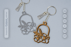 Hibiscus Flower Keychain SVG Product Image 1