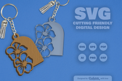 Hibiscus Flower Keychain SVG Product Image 2