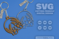 Hibiscus Flower Keychain SVG Product Image 2