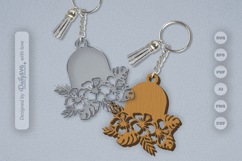 Hibiscus Flower Keychain SVG Product Image 1