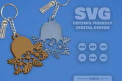Hibiscus Flower Keychain SVG Product Image 2